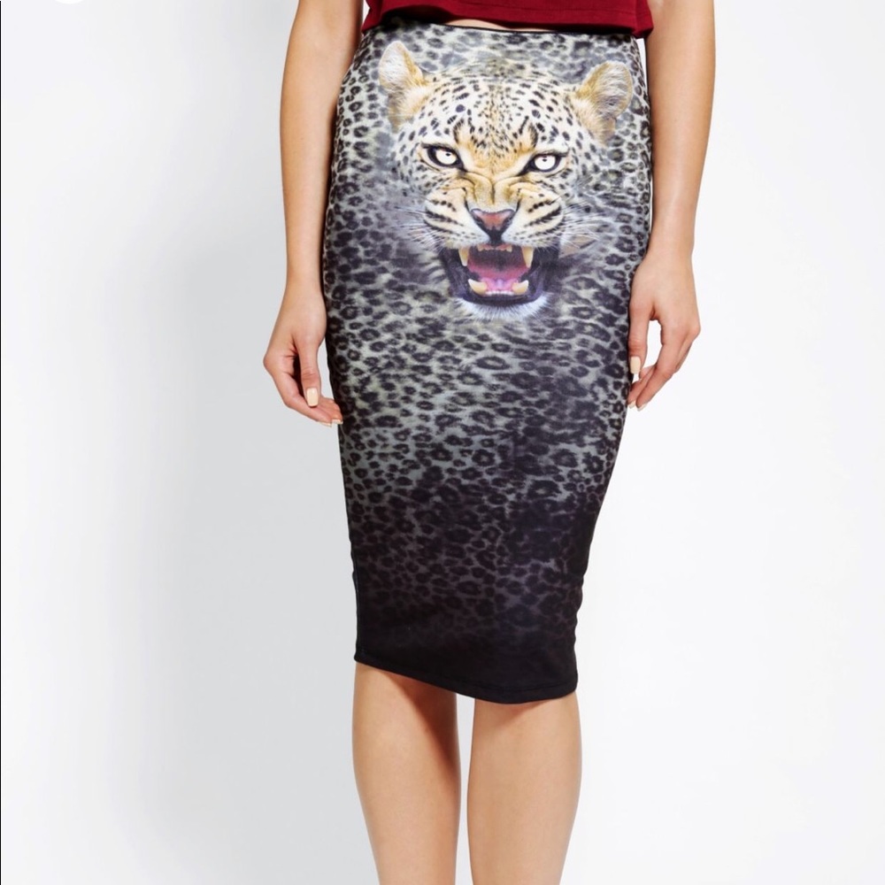 Iron Fist Leopard Roar Midi Skirt